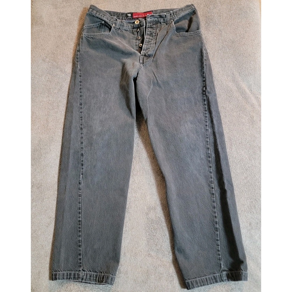 Vintage Y2k Oakley Industrial Denim Men's Wide-Leg Skull Jeans Size 34